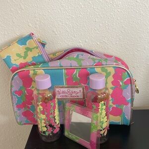 NEW Lilly Pulitzer x Estēe Lauder Waterproof Cosmetic Make up Travel Pouch Set